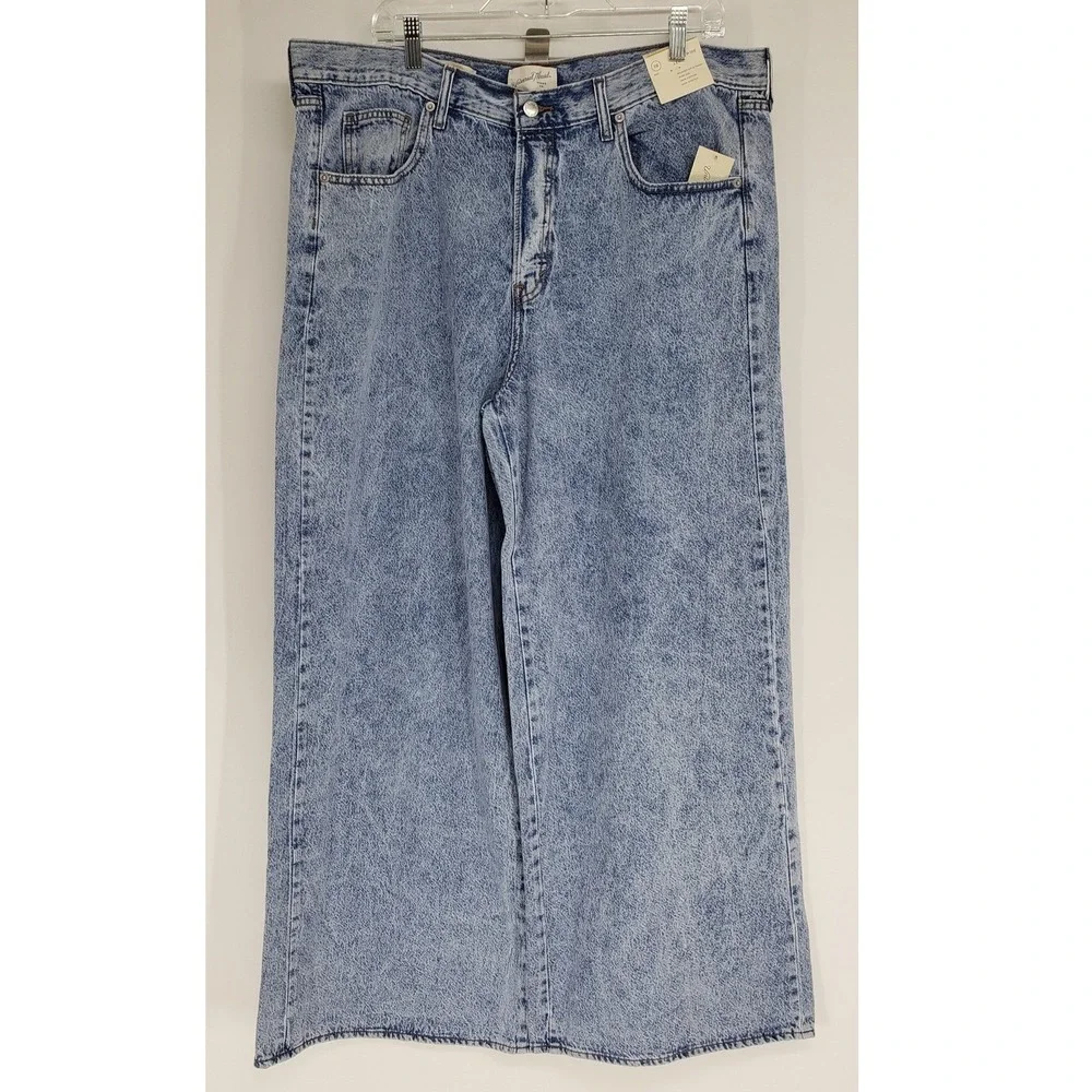 Universal Thread Super Wide Leg Jeans Women 16 Light Acid Wash High Rise Baggy